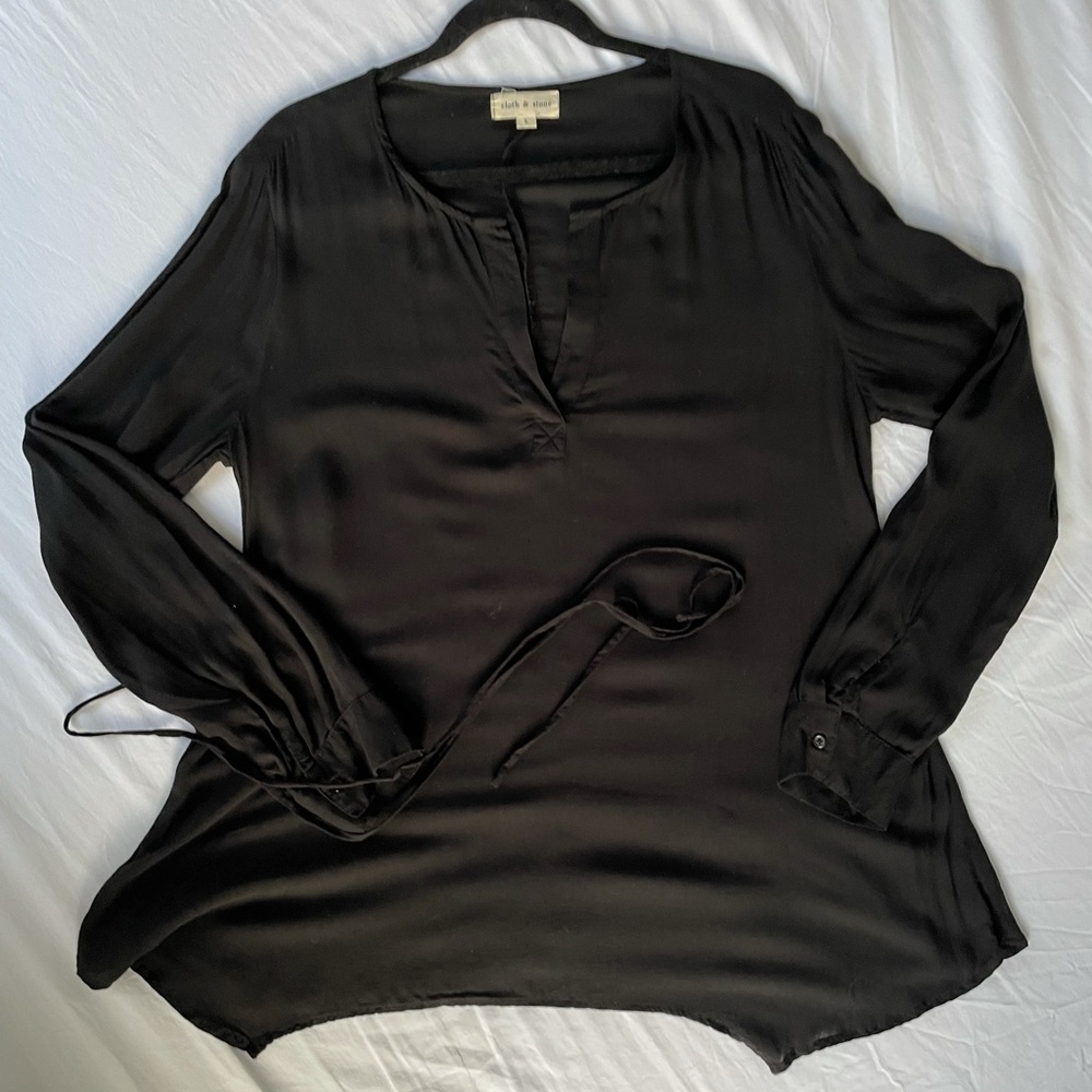 Cloth & Stone black long sleeve tunic shirt